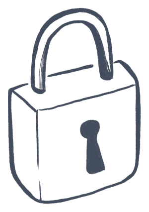 Hand-drawn padlock