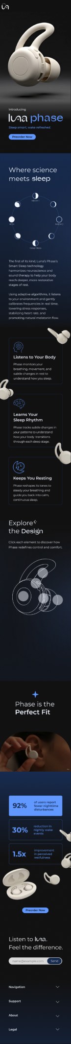 The full desktop site, one long screen