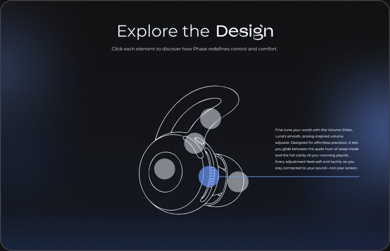 Explore the Design with one part selected and its description open