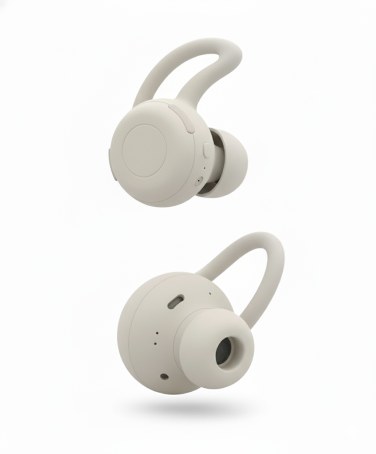 Final cream earbud render