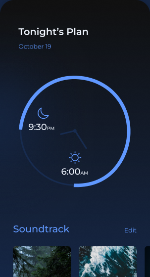 Luna app tonight's plan screen